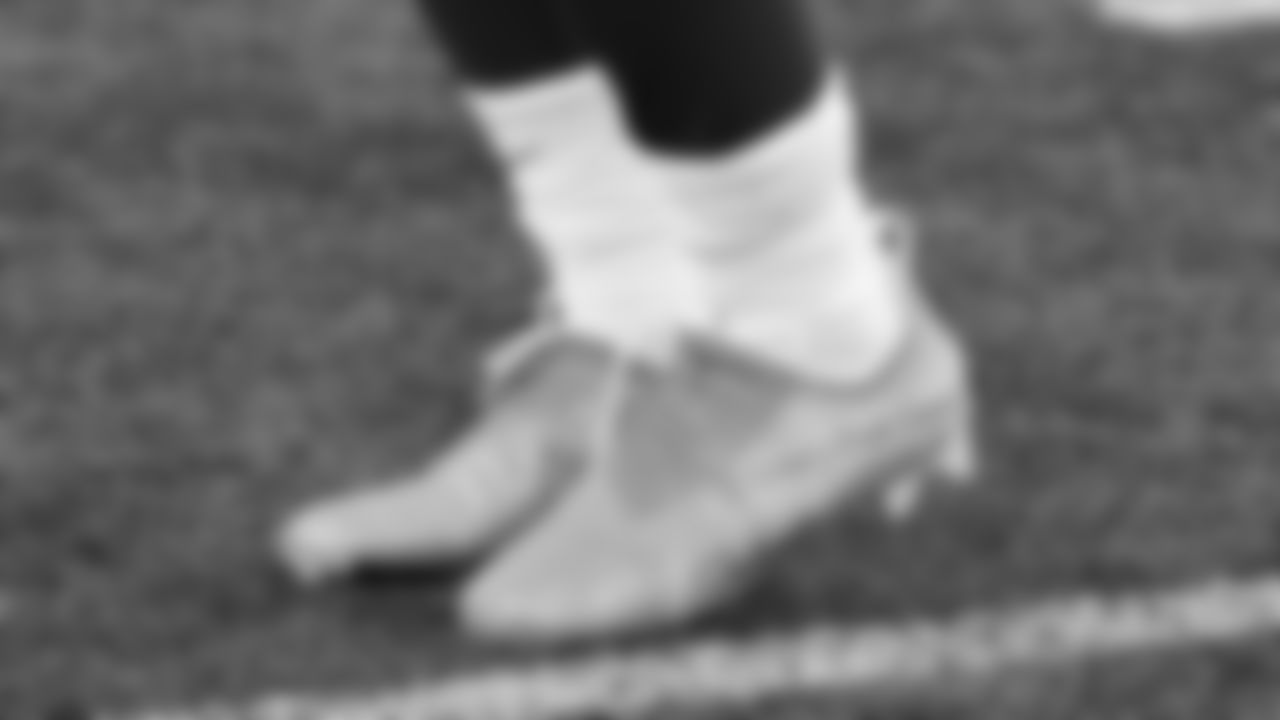 Kansas City Chiefs linebacker Nick Bolton's custom cleats for the NFL's My Cause My Cleats initiative prior to an NFL football game against the Cincinnati Bengals, Sunday, December 4, 2022 in Cincinnati.
