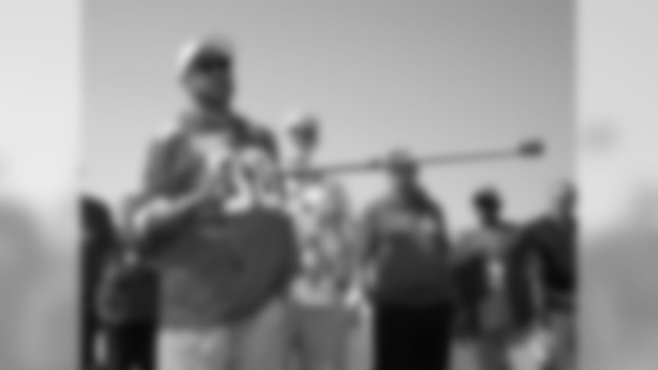 Walter White addresses the team at Chiefs Training Camp at Missouri Western State University in St. Joseph, Missouri. on 8/11/18