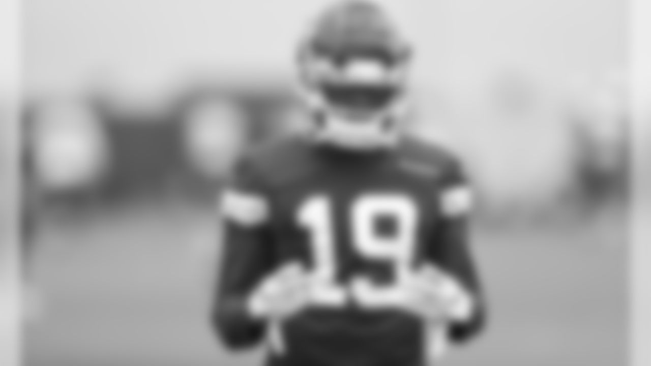 Kansas City Chiefs Wide Receiver Kalija Lipscomb (19) during practice on Saturday at The University Of Kansas Training Facility on August 11, 2020.