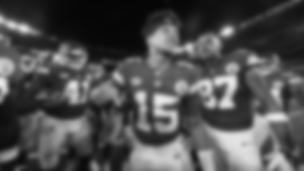 Kansas City Chiefs quarterback Patrick Mahomes (15) prior to the NFL Week 4 matchup against the New York Jets at MetLife Stadium in East Rutherford, New Jersey on October 1, 2023.