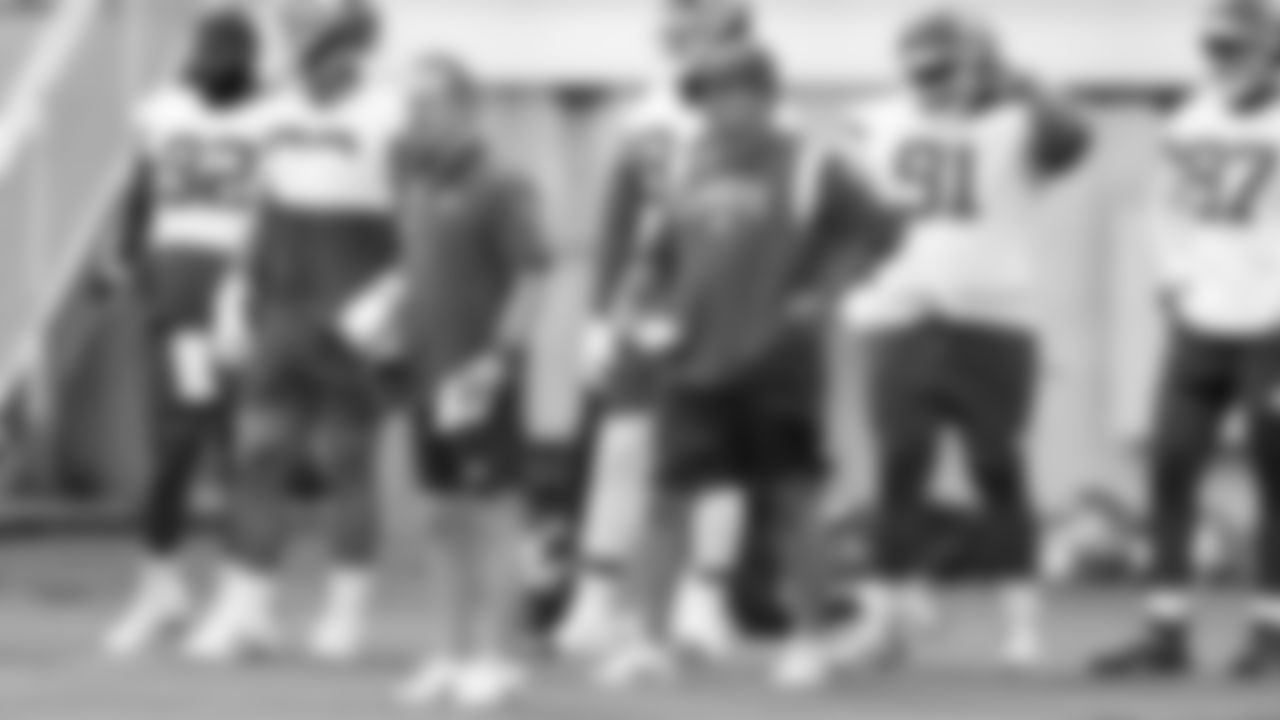 Kansas City Chiefs Defensive Coordinator Steve Spagnuolo and Defensive Line Coach Joe Cullen during in-season practice on Thursday, October 26, 2023 in Kansas City, MO.