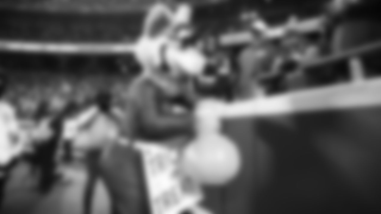 KC Wolf prior to an NFL football game against the New York Giants, Monday, November 1, 2021 in Kansas City.