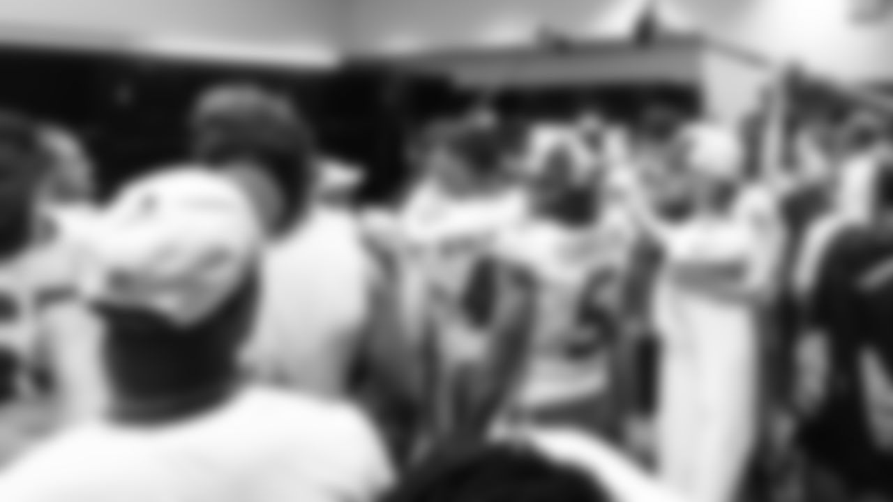 Kansas City Chiefs in the locker room after the NFL week 2 matchup against the Jacksonville Jaguars at EverBank Stadium in Jacksonville, Florida on September 17, 2023.