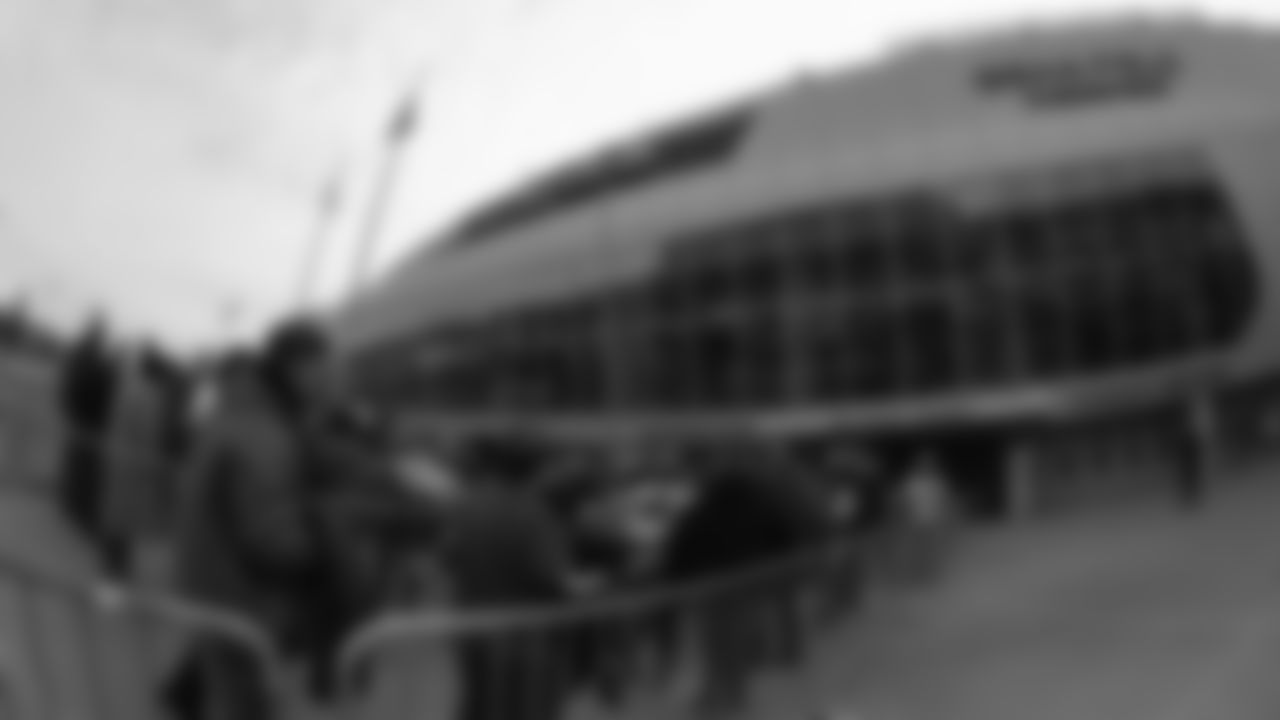 Fans arrive at GEHA Field at Arrowhead Stadium prior to the divisional playoff football game against the Buffalo Bills, Sunday, January 23, 2022 in Kansas City.