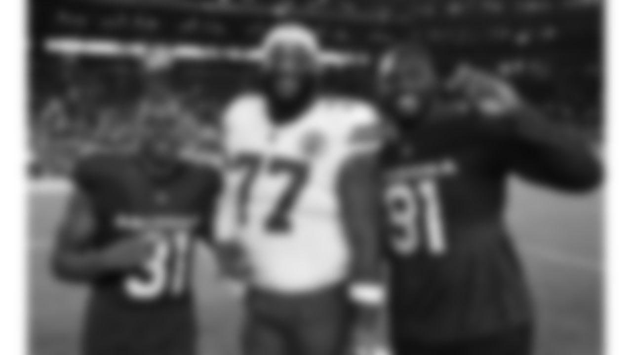 Kansas City Chiefs offensive lineman Lucas Niang (77) during post game of the Chiefs preseason Week 2 matchup against the Arizona Cardinals on Saturday, August 19, 2023.