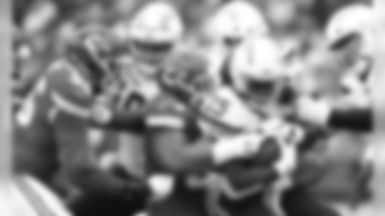 Kansas City Chiefs Defensive Tackle Mike Pennel (64) during the game between the Kansas City Chiefs and the Los Angeles Chargers at Arrowhead Stadium.
