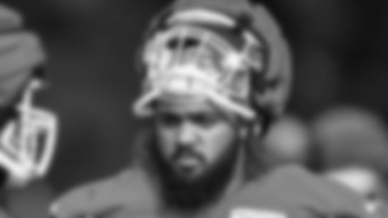 Kansas City Chiefs tackle Darian Kinnard (75) at Kansas City Chiefs Training Camp in St. Joseph, MO on Tuesday, July 25, 2023.