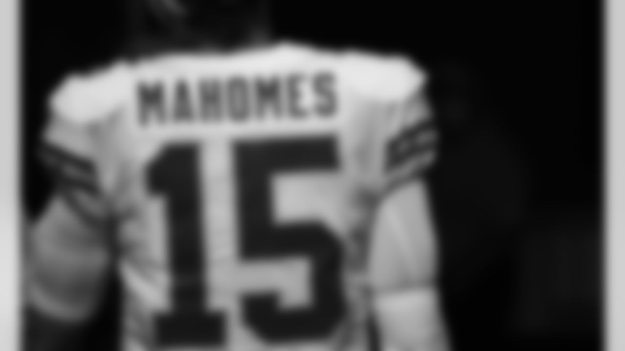 Kansas City Chiefs Quarterback Patrick Mahomes (15) walking off the field prior to an NFL Football game against the Miami Dolphins, Sunday December 13, 2020 in Miami Gardens.