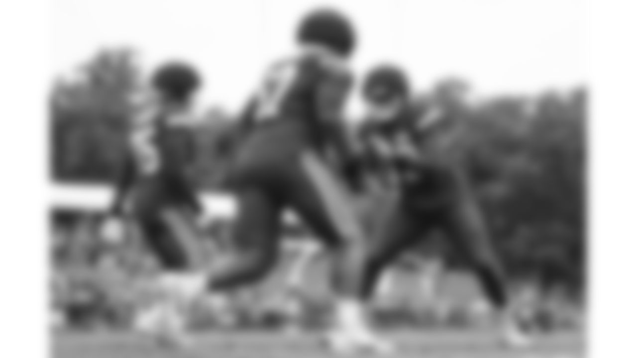 Kansas City Chiefs offensive tackle Chukwuebuka Jason Godrick (72) in action at Kansas City Chiefs Training Camp in St. Joseph, MO on Thursday, August 3, 2023.