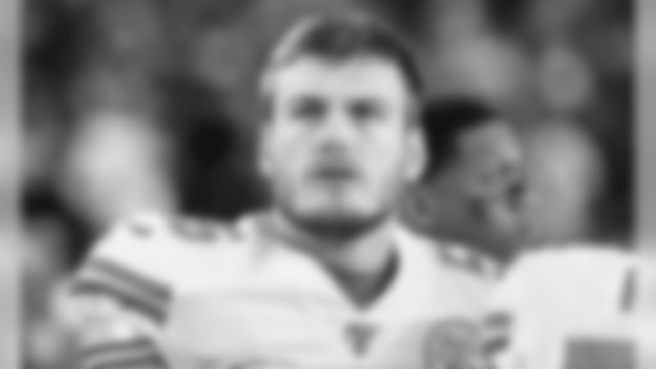 Kansas City Chiefs Linebacker Ben Niemann (56) prior to the game between the Kansas City Chiefs and the New England Patriots on December 8, 2019.