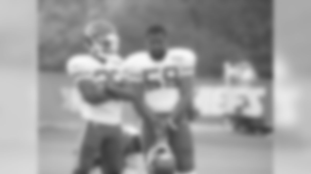 Kansas City Chiefs defensive back Armani Watts (25) and linebacker Reggie Ragland (59) during practice on 08/06/18 at Chiefs Training Camp at Missouri Western State University in St. Joseph, Missouri.