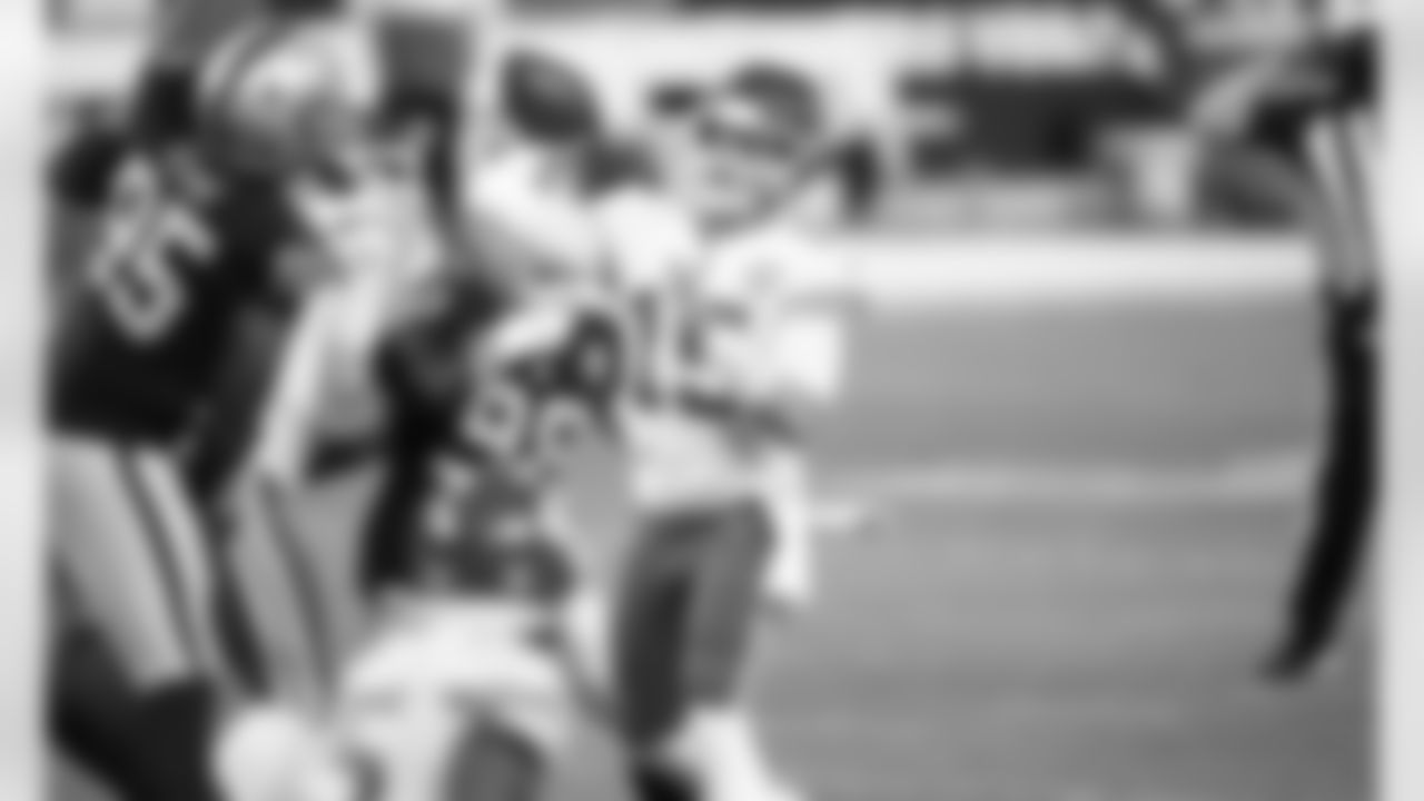 Kansas City Chiefs quarterback Patrick Mahomes (15) during an NFL football game against the Las Vegas Raiders at Allegiant Stadium on November 22, 2020