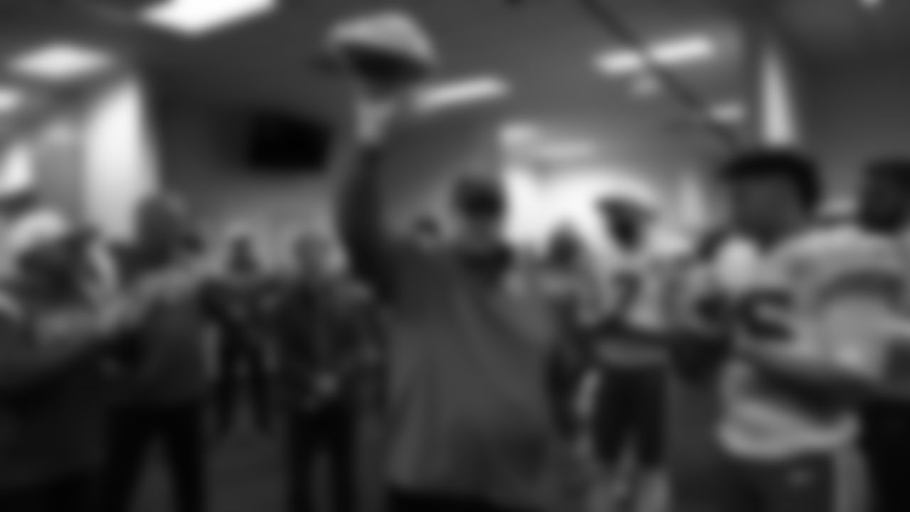Kansas City Chiefs Head Coach Andy Reid in the locker room after an NFL football game against the Denver Broncos, Sunday, December 11, 2022 in Denver.