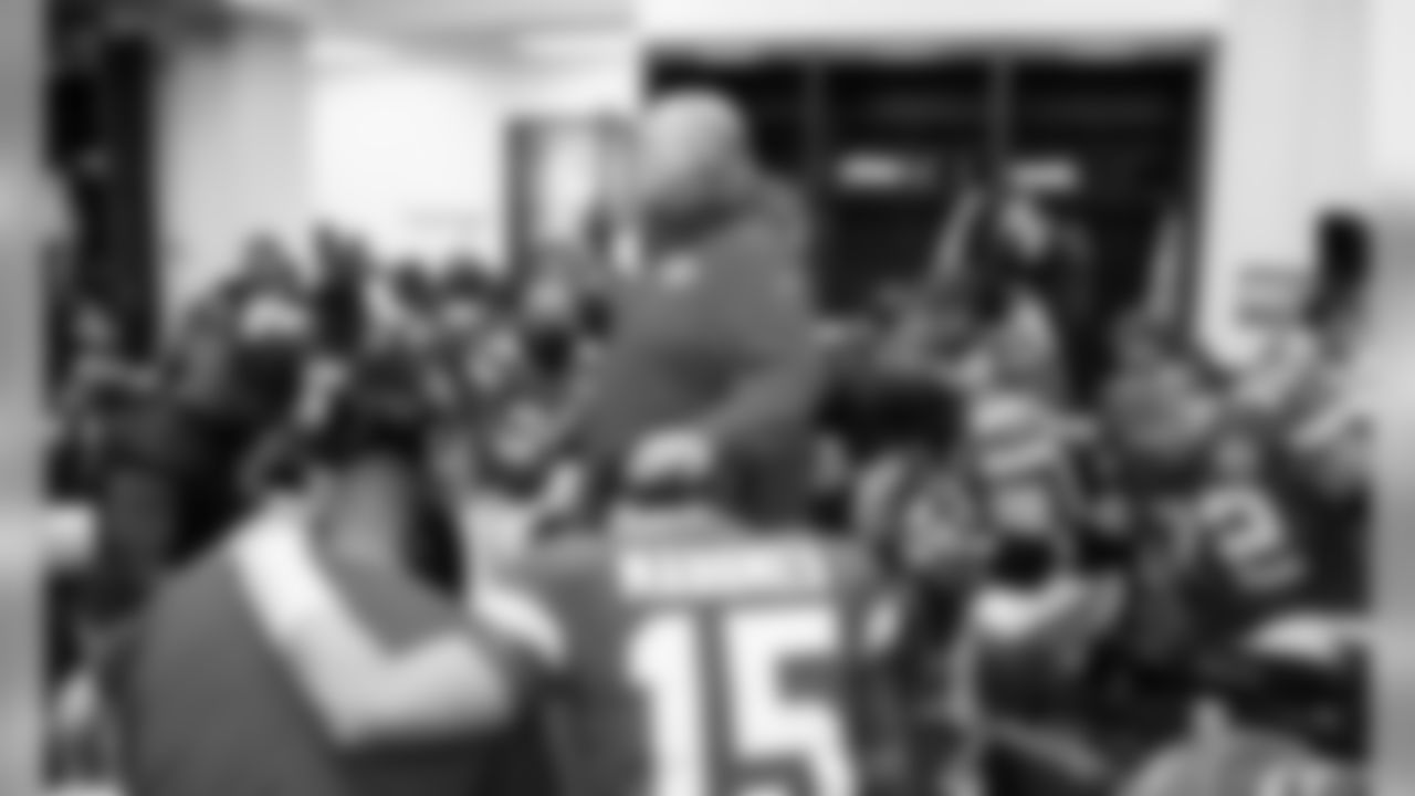 Kansas City Chiefs Head Coach Andy Reid after the game between The Kansas City Chiefs and The Houston Texans in the Divisional Playoff game at Arrowhead Stadium on January 12, 2019.