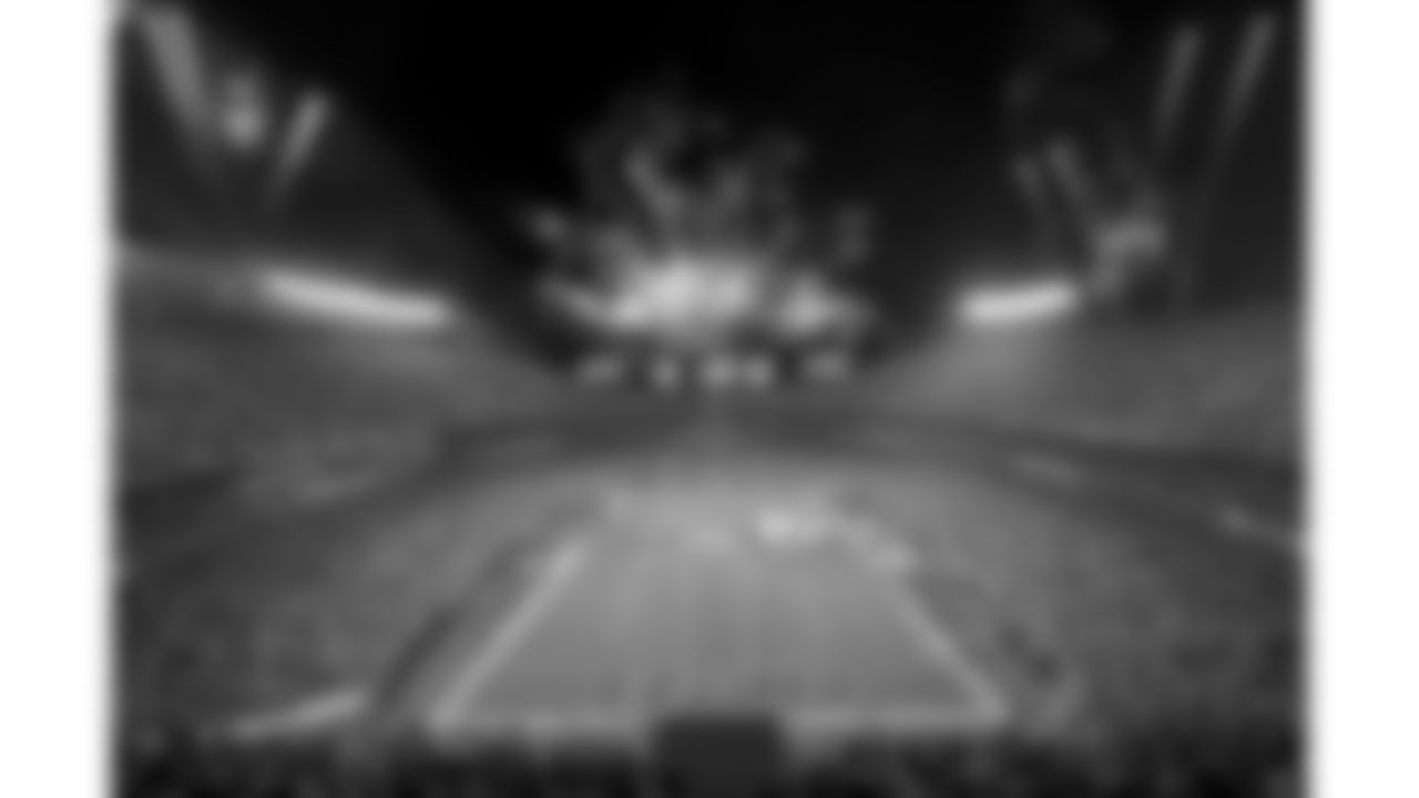 A view of the stadium during the National Anthem before an NFL football game against the Buffalo Bills, Sunday, October 10, 2021 in Kansas City.