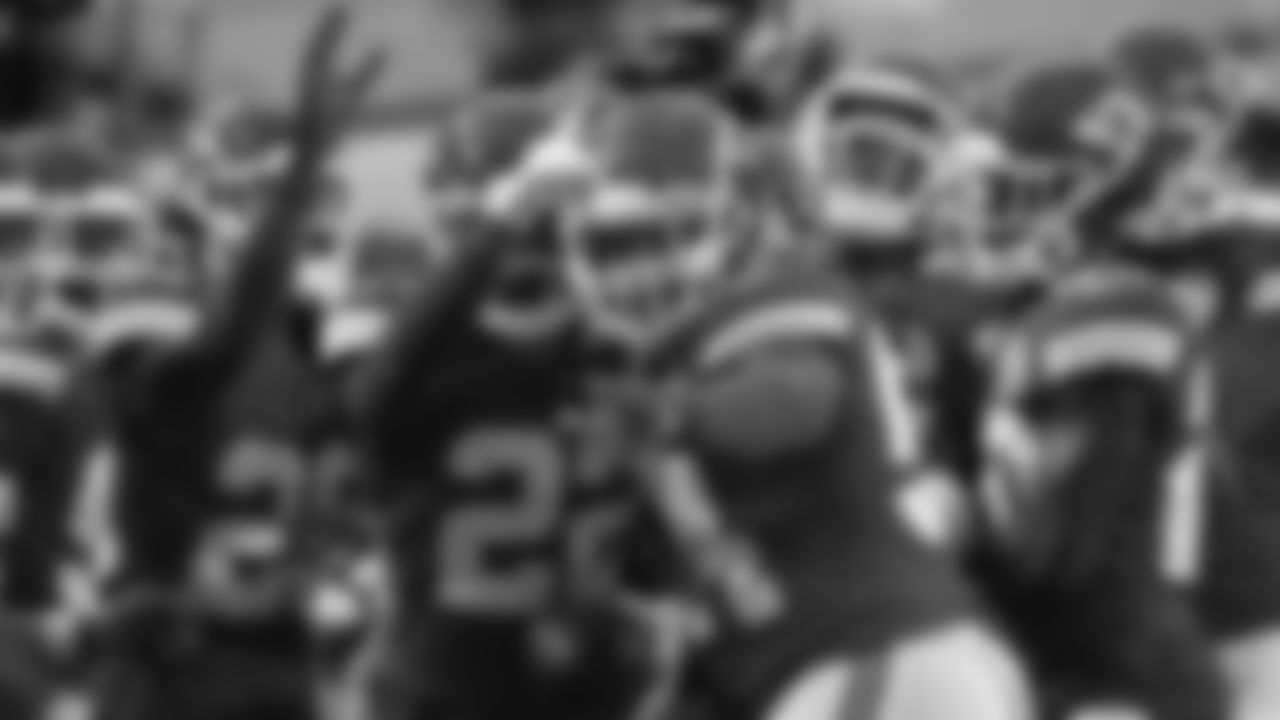 Kansas City Chiefs Defensive Back Juan Thornhill (22) and Kansas City Chiefs Linebacker Damien Wilson (54) celebrates an interception with their teammates during an NFL football game against the New England Patriots, Monday, Oct. 5, 2020 in Kansas City.