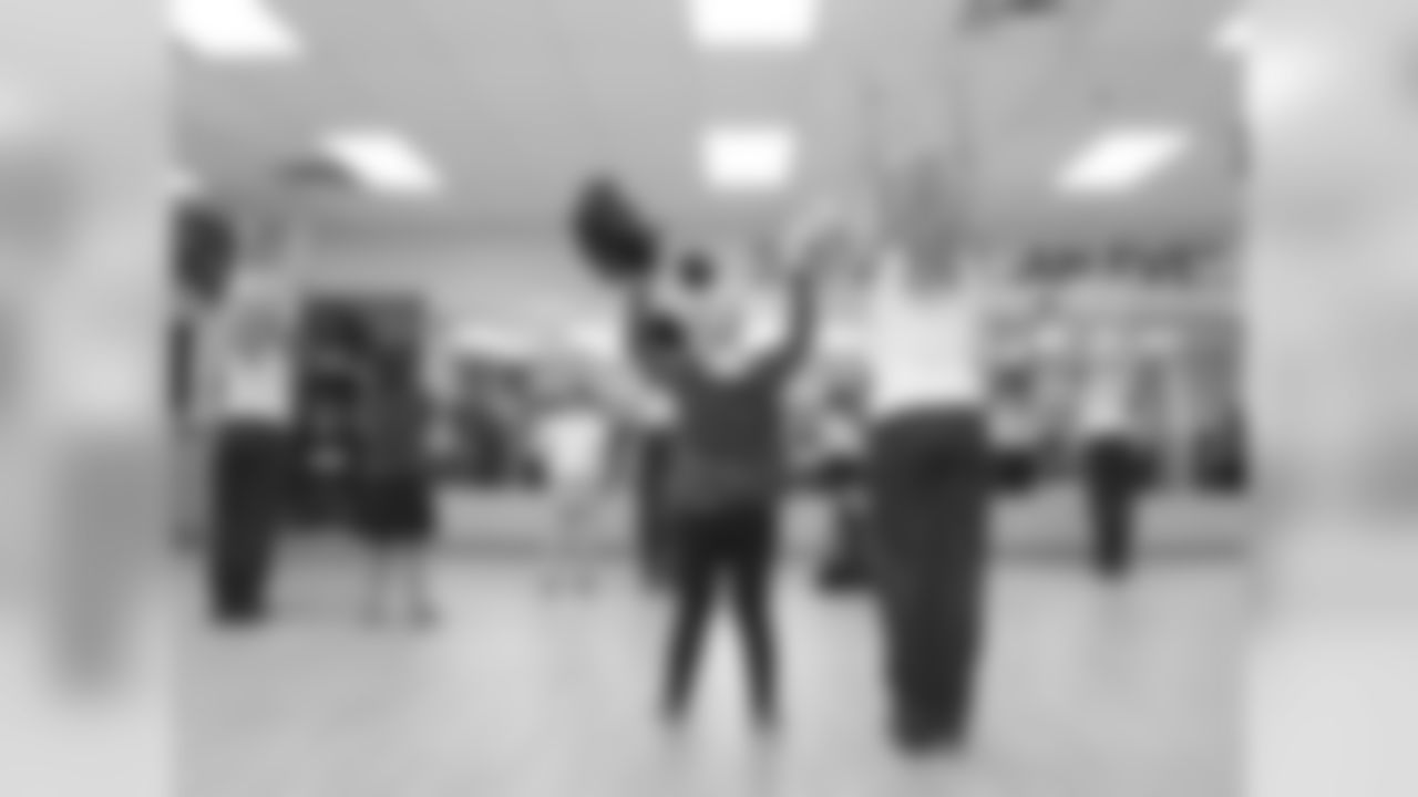 Kansas City Chiefs Cheerleaders volunteer at YMCA Challenger Cheer Clinic on September 13, 2014 at Olathe Family YMCA.