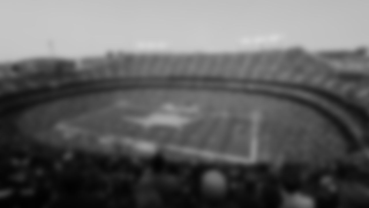 A view of GEHA Field at Arrowhead during the National Anthem for an NFL football game against the Cleveland Browns, Sunday, September 12, 2021 in Kansas City.