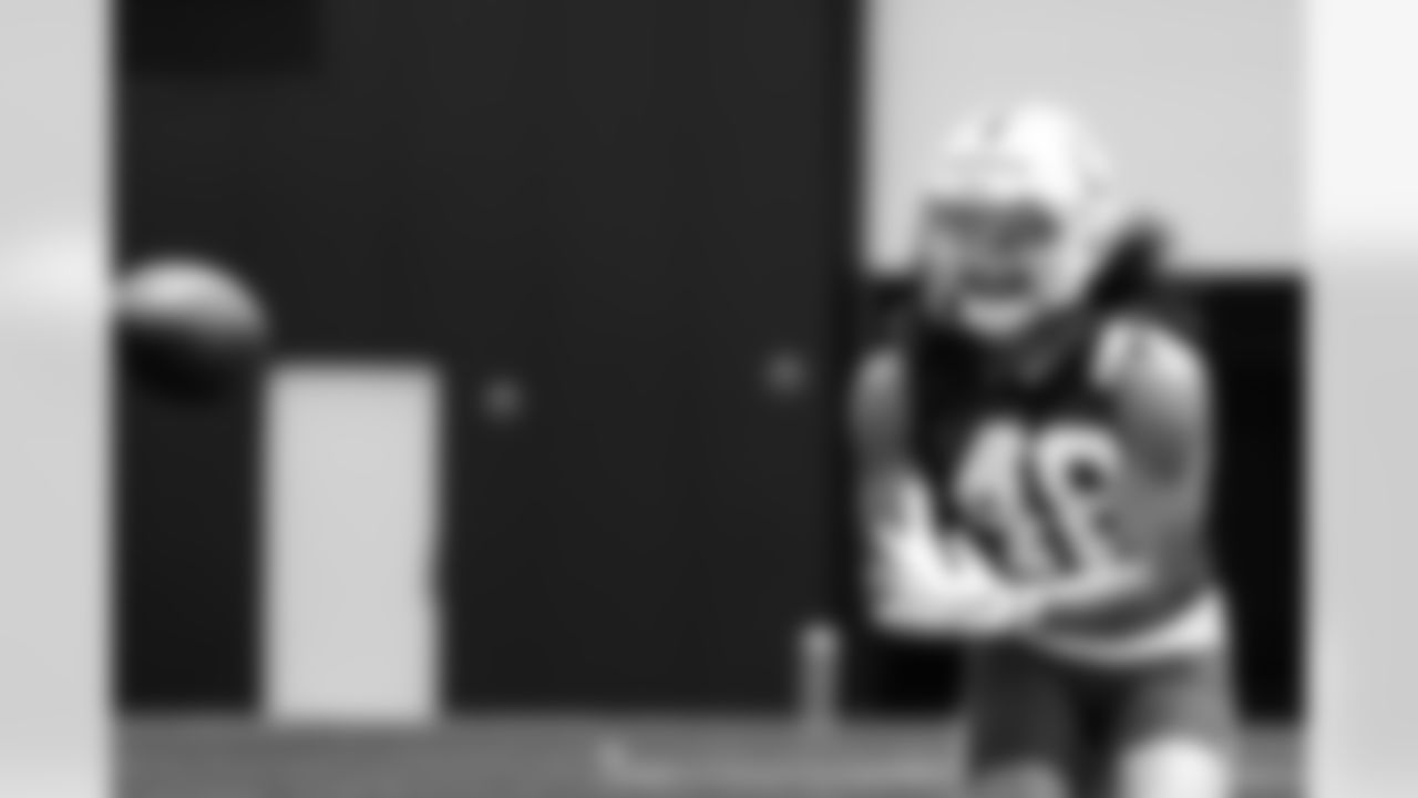48 S Aaron Maddox,
Players train during Phase III OTAs of offseason workouts.