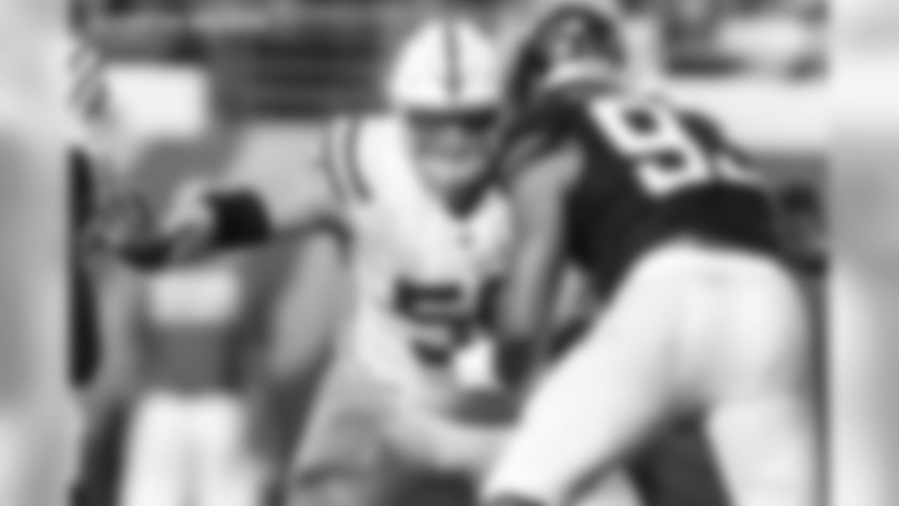 Quenton Nelson, guard (first-round [sixth-overall] pick): Nelson started all 16 games in 2018 at left guard, and in Weeks 7 and 8, helped the Colts rush for over 200 yards in back-to-back games for the first time in the same season since 1985. He was also part of an offensive line that didn't allow a sack in five straight games. Nelson was named to his first Pro Bowl and was the first rookie Colts offensive lineman to earn that honor since Chris Hinton in 1983. Nelson was also selected AP First-Team All-Pro; him and Darius Leonard joined Alan Ameche (1955), Milt Davis (1957) and Edgerrin James (1999) as the only Colts rookies to be selected AP First-Team All-Pro. The NFL's Offensive Rookie of the Month for October — becoming the first guard in NFL history to earn Rookie of the Month honors.