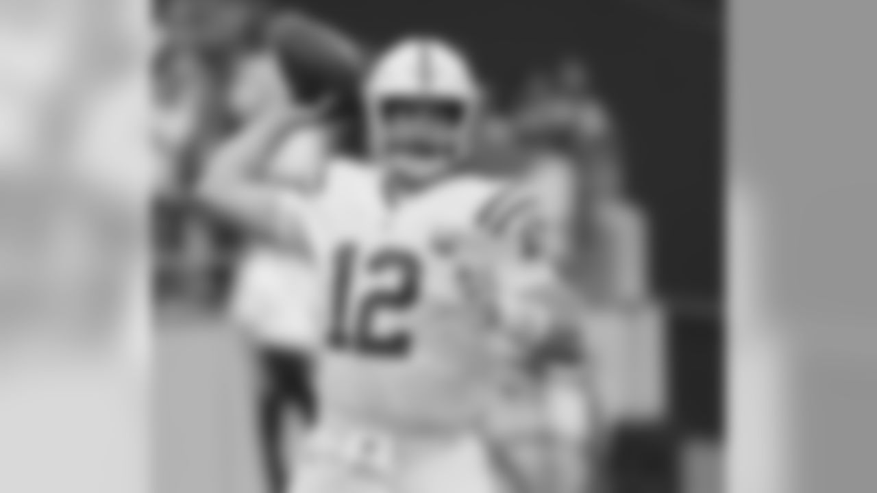 Indianapolis Colts quarterback Andrew Luck passes against the Seattle Seahawks during the first half of an NFL football preseason game, Thursday, Aug. 9, 2018, in Seattle. (AP Photo/Elaine Thompson)
