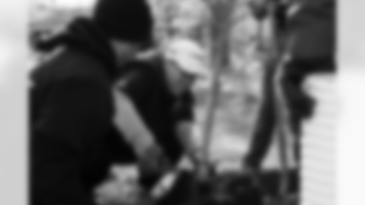 The Indianapolis Colts activated its new Touchdown for Trees program by joining volunteers from Coke Consolidated, Meijer and Keep Indianapolis Beautiful to plant more than 100 trees along the Fall Creek Greenway on the city's northeast side.