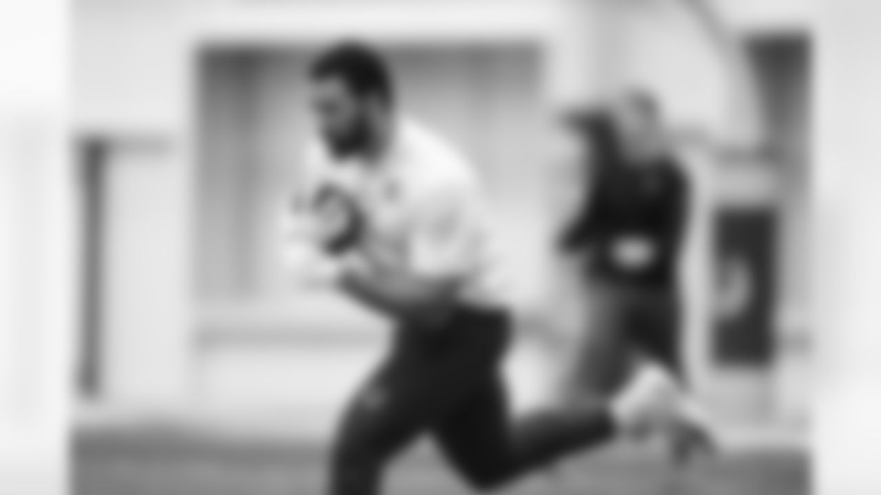 83 TE Kylen Granson
Players train during Phase II of offseason workouts.