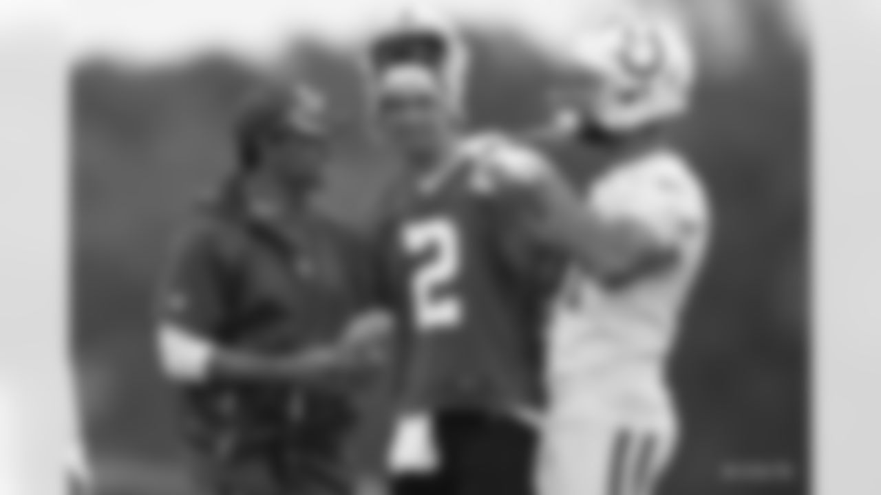Indianapolis Colts Offensive Coordinator Marcus Brady, #2 QB Matt Ryan, #11 WR Michael Pittman Jr.