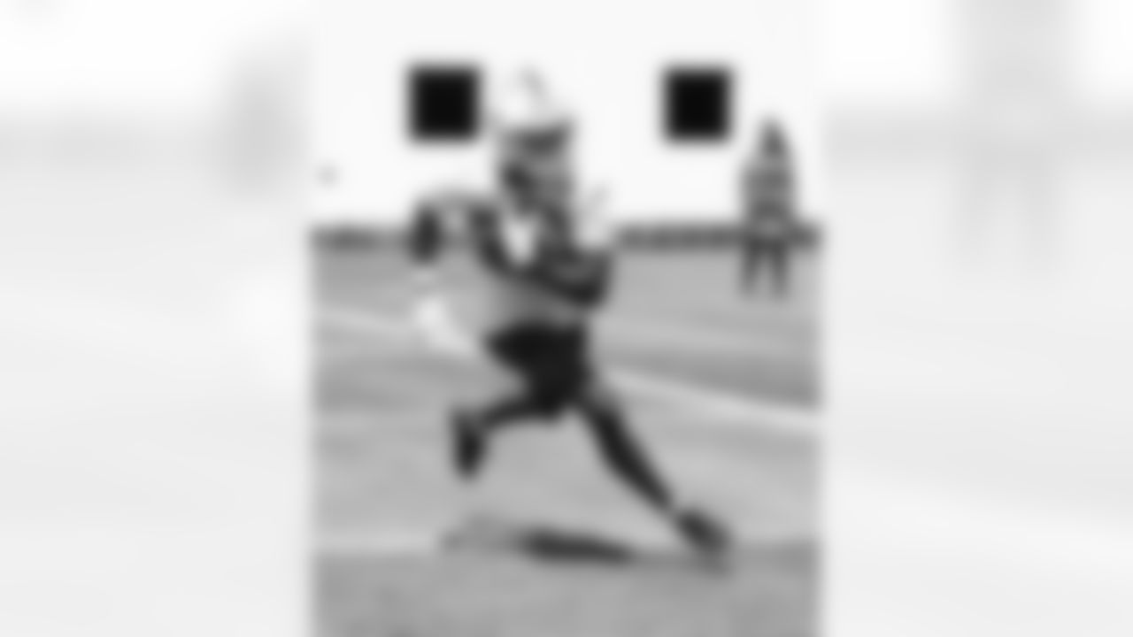86 WR Vyncint Smith,
Players practice during voluntary Veteran Mini Camp offseason workouts.