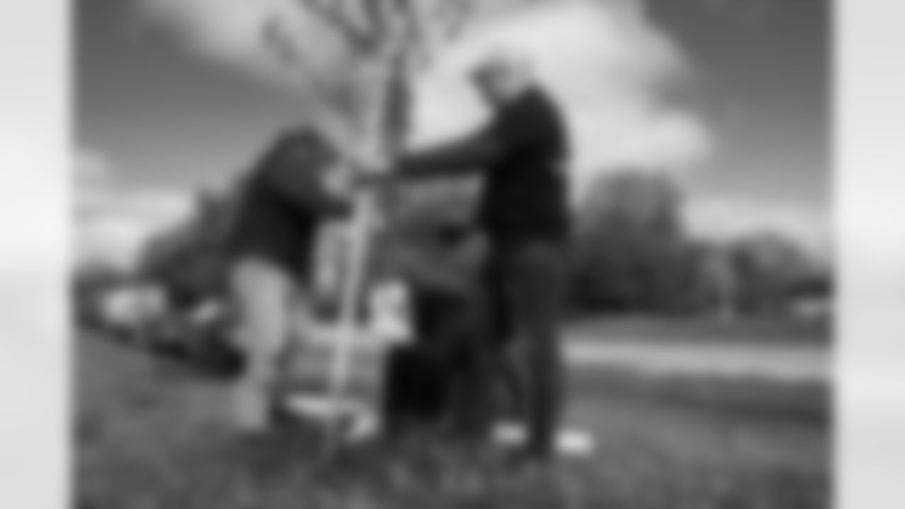 The Indianapolis Colts activated its new Touchdown for Trees program by joining volunteers from Coke Consolidated, Meijer and Keep Indianapolis Beautiful to plant more than 100 trees along the Fall Creek Greenway on the city's northeast side.