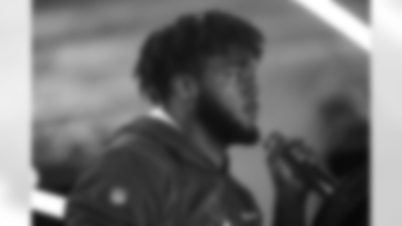 54 DE Dayo Odeyingbo,
Players train in the weight room during Phase III of offseason workouts.