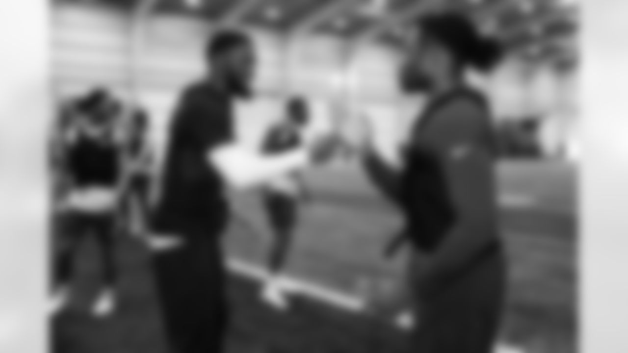 Players train during Phase I of offseason workouts.
23 CB Kenny Moore II, #33 CB Dallis Flowers,
