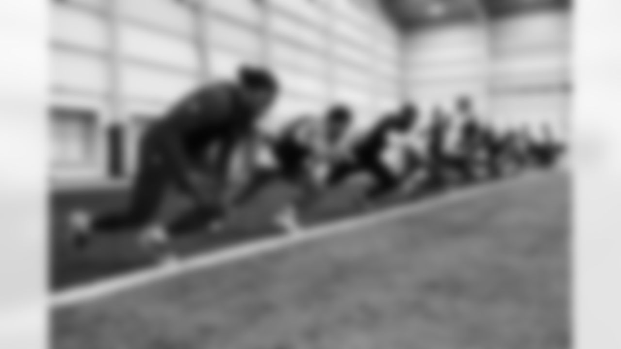 Players train during Phase I of offseason workouts.
23 CB Kenny Moore II, #30 CB David Vereen, #33 CB Dallis Flowers,