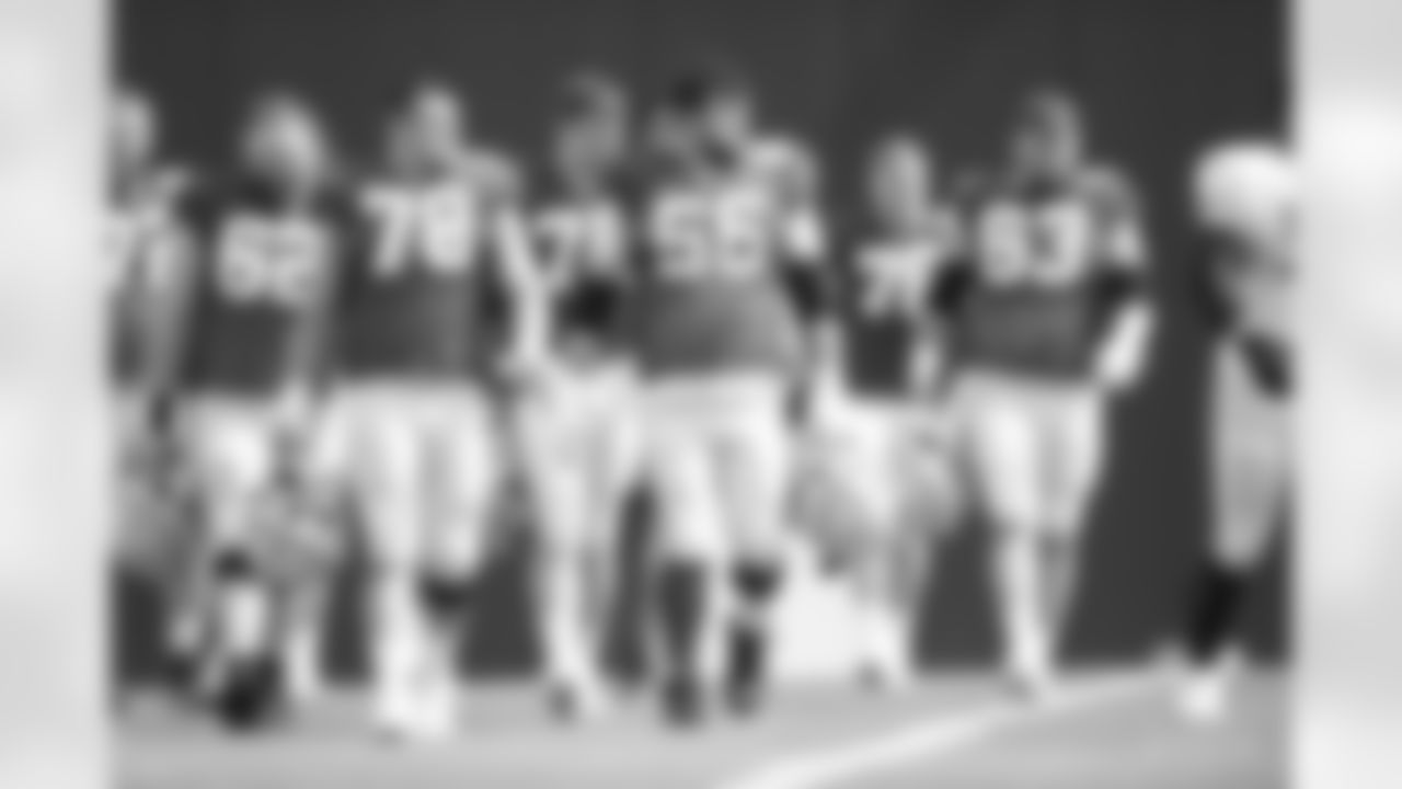 62 C Wesley French, #78 C Ryan Kelly, #75 G Will Fries, #56 C/G Quenton Nelson, #63 G Danny Pinter