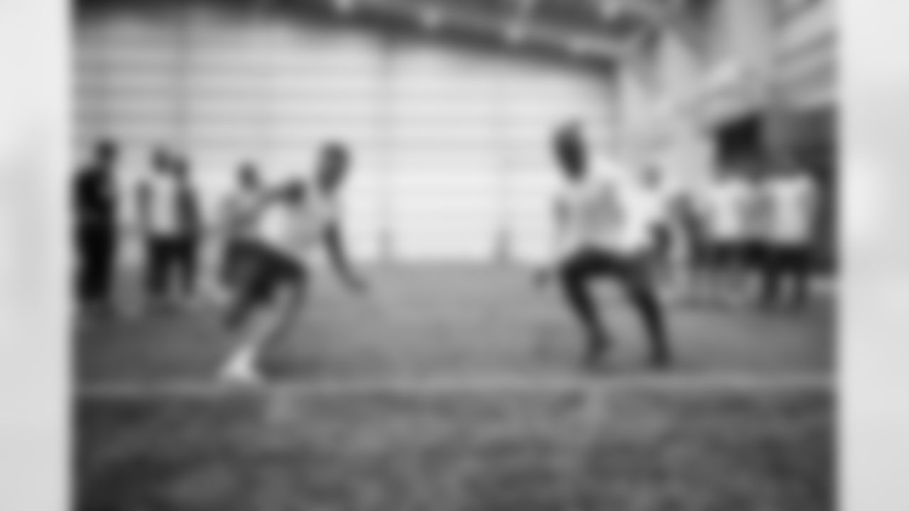 Players workout during Phase I of offseason workouts.
34 CB Isaiah Rodgers Sr., #38 CB Tony Brown,