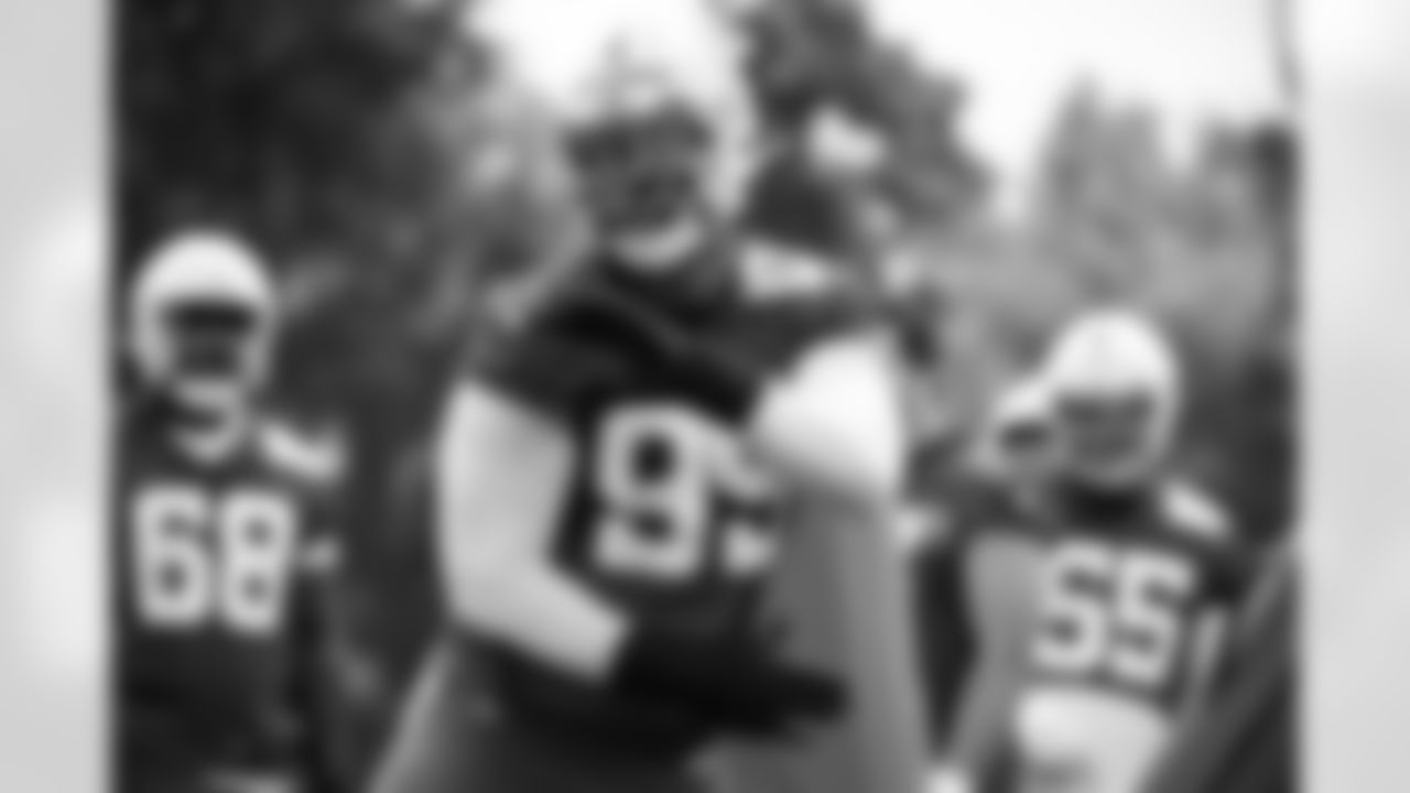 99 DT DeForest Buckner,
Players train during OTAs of offseason workouts.