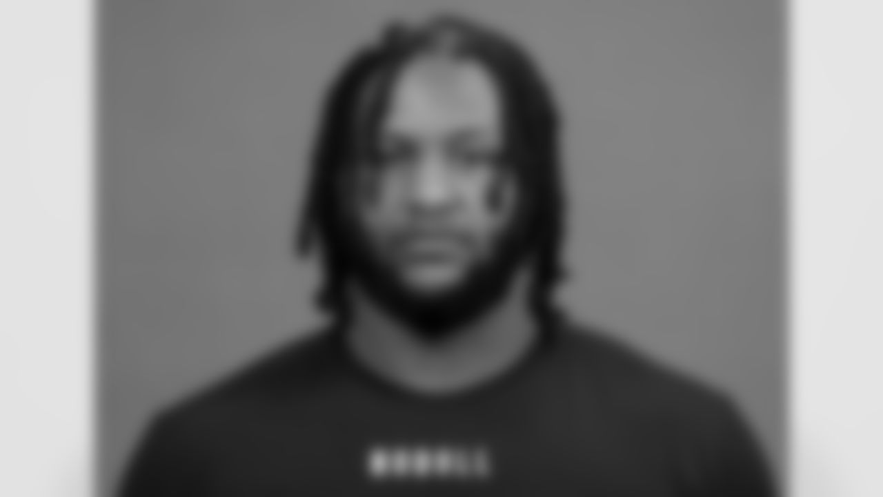 Maryland offensive lineman Jaelyn Duncan poses for a portrait at the NFL football Combine on Thursday, March 2, 2023 in Indianapolis. (AJ Mast/AP Images for the NFL)