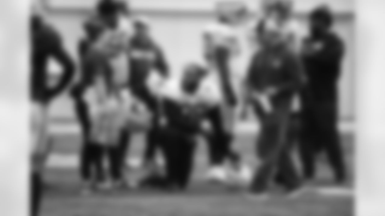 90 DT Grover Stewart, #96 DT Byron Cowart, Chris Ballard General Manager, Nate Ollie Defensive Line