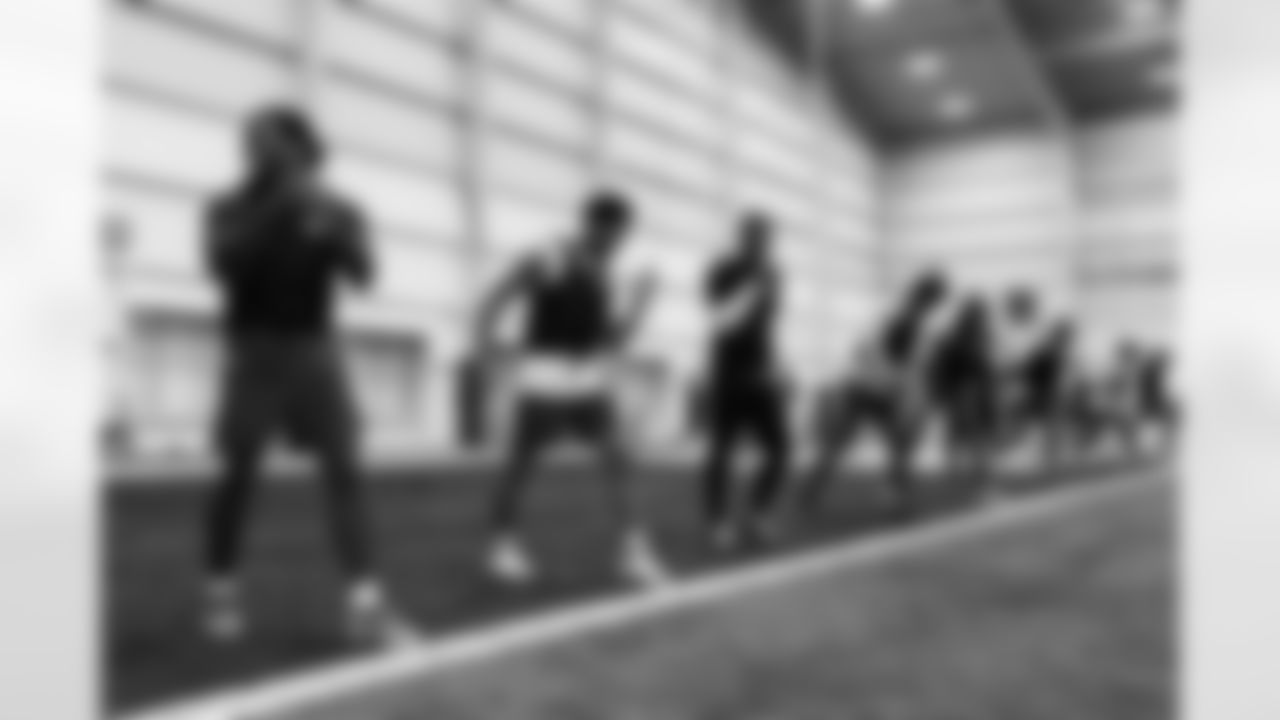 Players train during Phase I of offseason workouts.
23 CB Kenny Moore II, #30 CB David Vereen, #33 CB Dallis Flowers,