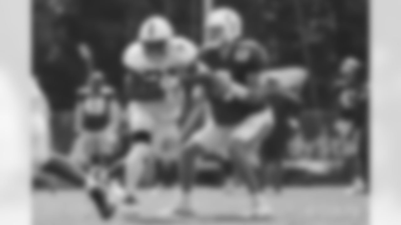 21 RB Nyheim Hines, #9 QB Jacob Eason