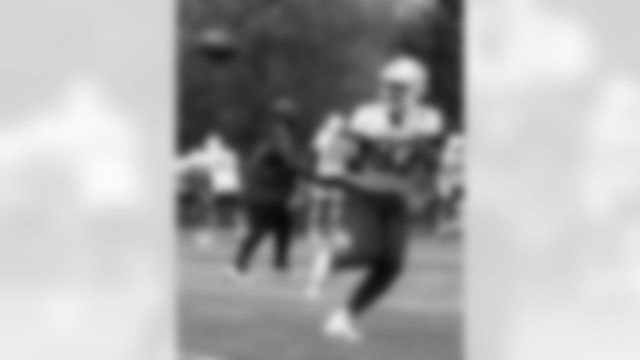 83 TE Kylen Granson,
Players practice during voluntary Veteran Mini Camp offseason workouts.