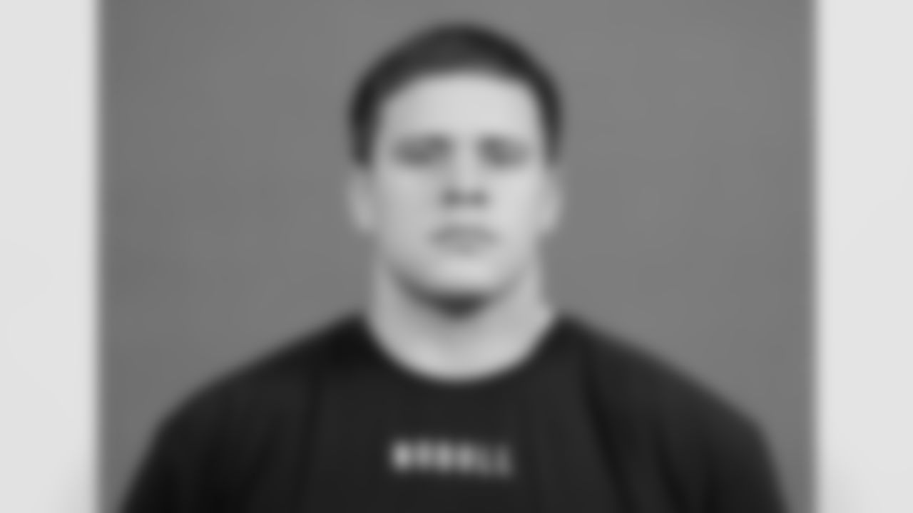 Arkansas offensive lineman Ricky Stromberg poses for a portrait at the NFL football Combine on Thursday, March 2, 2023 in Indianapolis. (AJ Mast/AP Images for the NFL)