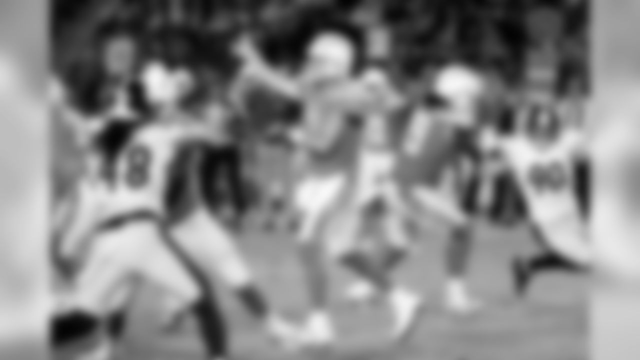 Los Angeles Chargers quarterback Philip Rivers (17) throws a pass during an NFL game against the Pittsburgh Steelers, Sunday, Oct. 13, 2019, in Carson, Calif. The Steelers defeated the Chargers 24-17. (Kevin Terrell via AP)