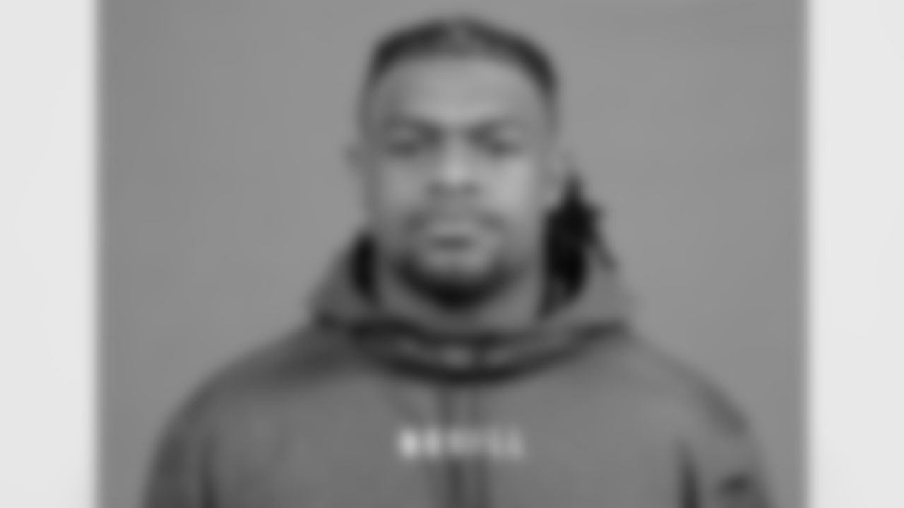 Oklahoma State defensive lineman Tyler Lacy poses for a portrait at the NFL football Combine on Tuesday, Feb. 28, 2023 in Indianapolis. (AJ Mast/AP Images for the NFL)