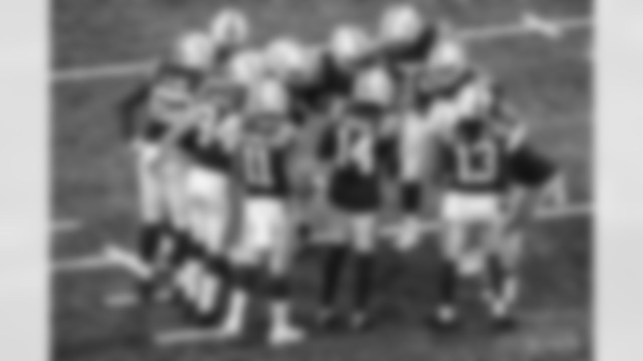 84 TE Jack Doyle, #14 WR Zach Pascal, #13 WR T.Y. Hilton, #56 C/G Quenton Nelson, #63 G Danny Pinter, #11 WR Michael Pittman Jr., #20 RB Jordan Wilkins, #17 QB Philip Rivers, #64 G Mark Glowinski, #72 T/G Braden Smith, #62 G/T Le'Raven Clark