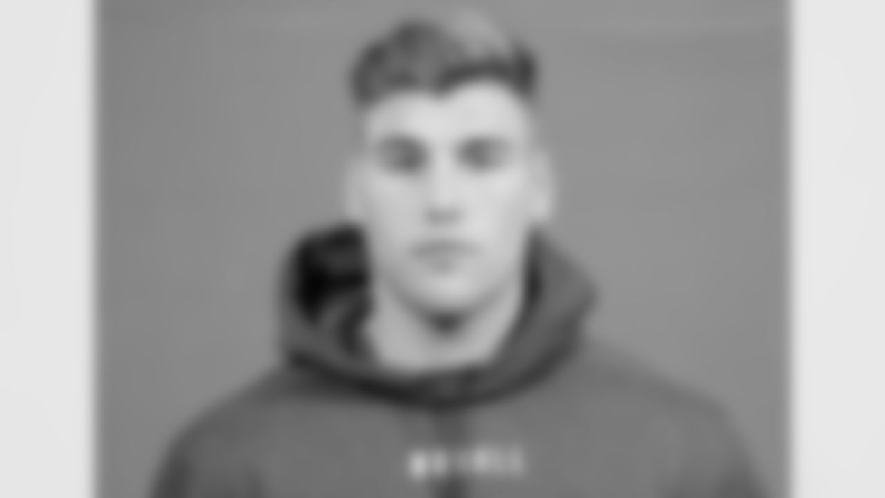 Iowa defensive lineman Lukas Van Ness poses for a portrait at the NFL football Combine on Tuesday, Feb. 28, 2023 in Indianapolis. (AJ Mast/AP Images for the NFL)
