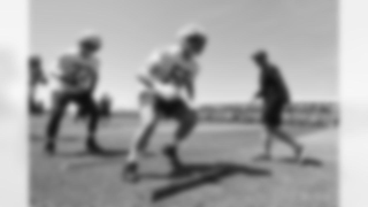 73 OT Dennis Kelly, #56 C/G Quenton Nelson, Chris Strausser Offensive Line