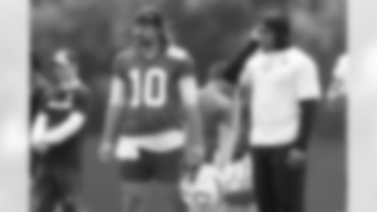 10 QB Gardner Minshew , 28 RB Jonathan Taylor
Players train during Phase III OTAs of offseason workouts.