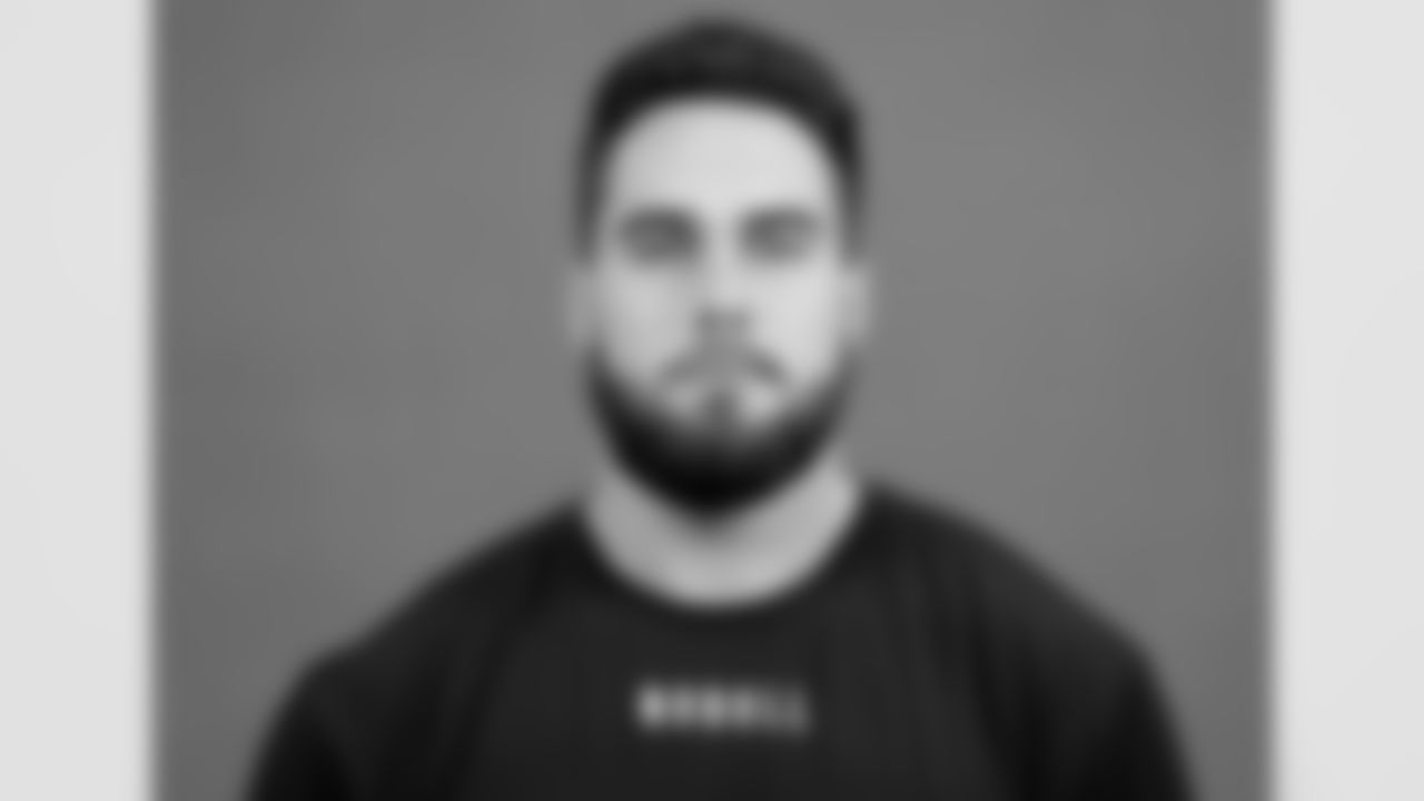 Notre Dame offensive lineman Jarrett Patterson poses for a portrait at the NFL football Combine on Thursday, March 2, 2023 in Indianapolis. (AJ Mast/AP Images for the NFL)