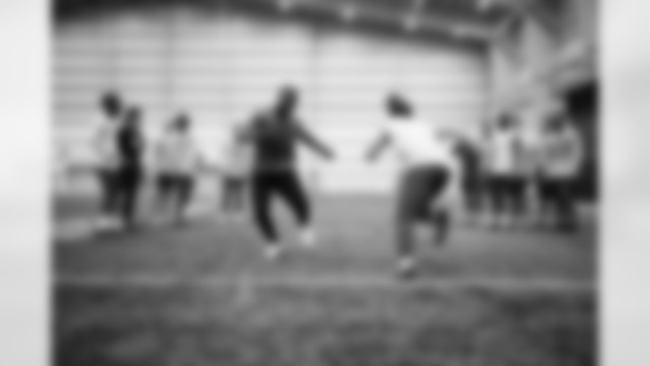 Players workout during Phase I of offseason workouts.
50 LB Segun Olubi, #41 LB Grant Stuard,